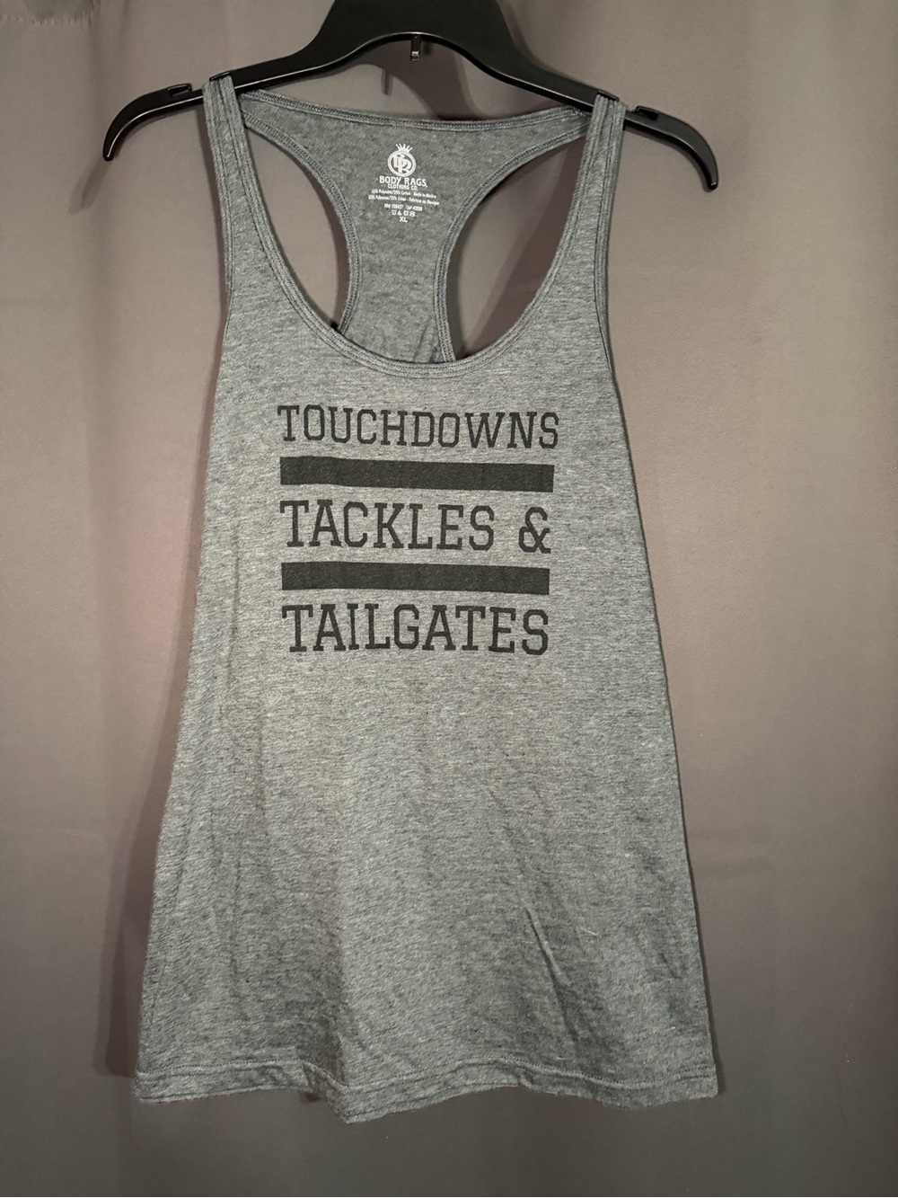 Women's Grey 'Touchdowns Tackles & Tailgates' Racerback Tank Top